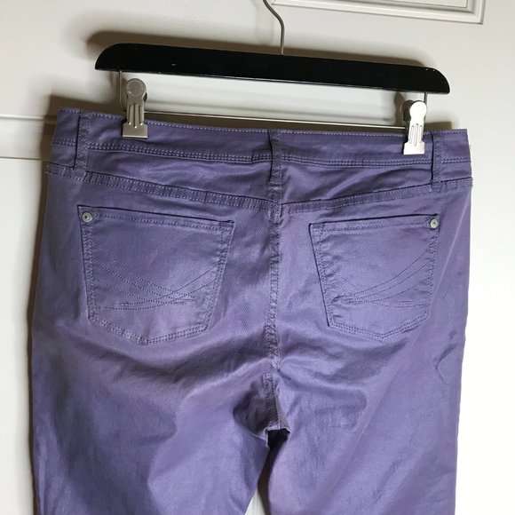 Simply Vera Vera Wang Women's Mid Rise Skinny Jeans Lilac Metallic ~ Size 10 - Picture 5 of 6